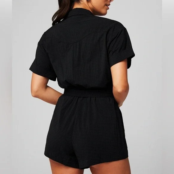 Black Short Sleeve Jumpsuit - Picture 2 of 10